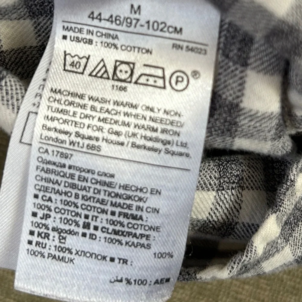 Banana Republic Camden Fit Luxe Flannel Gingham Button Down Shirt‎ Mens Medium